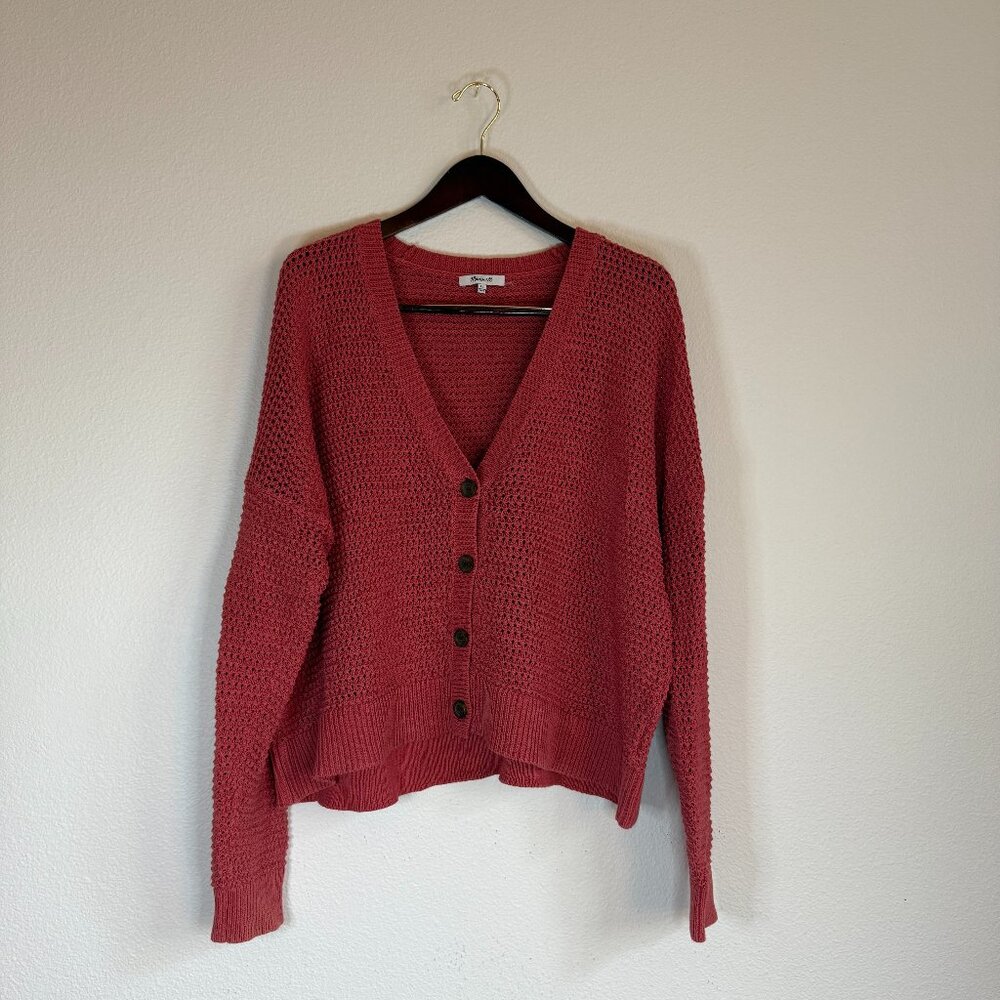 Madewell Women's V-Neck Button Down Cardigan - Cropped